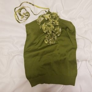 Bebe green sweater halter top
